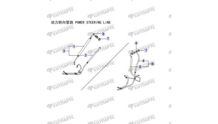 Шланг ГУР (турбодизель 2,8 TC) Great Wall Hover