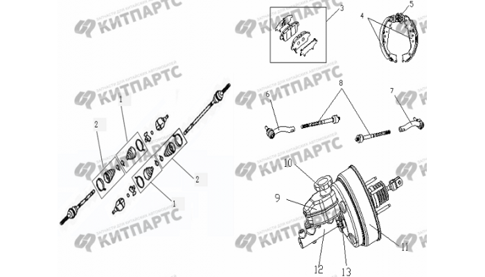 Комплекты ремонтные шасси Geely Otaka (CK)